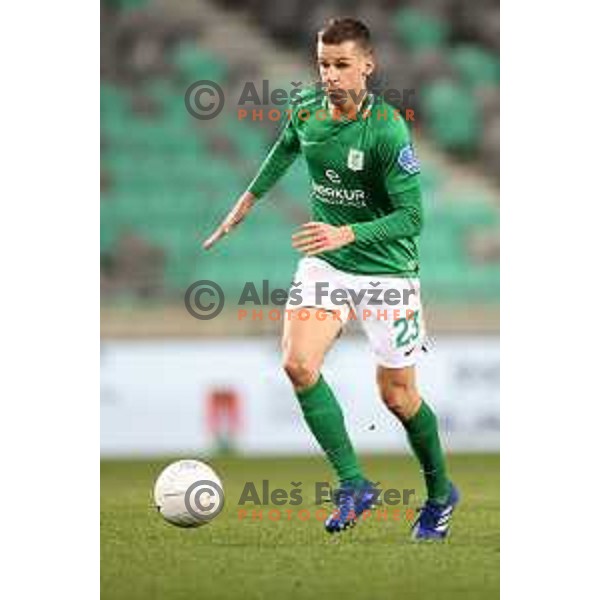 Nik Kapun in action during Prva Liga Telekom Slovenije 2020-2021 football match between Olimpija and Celje in SRC Stozice, Ljubljana, Slovenia on March 7, 2021