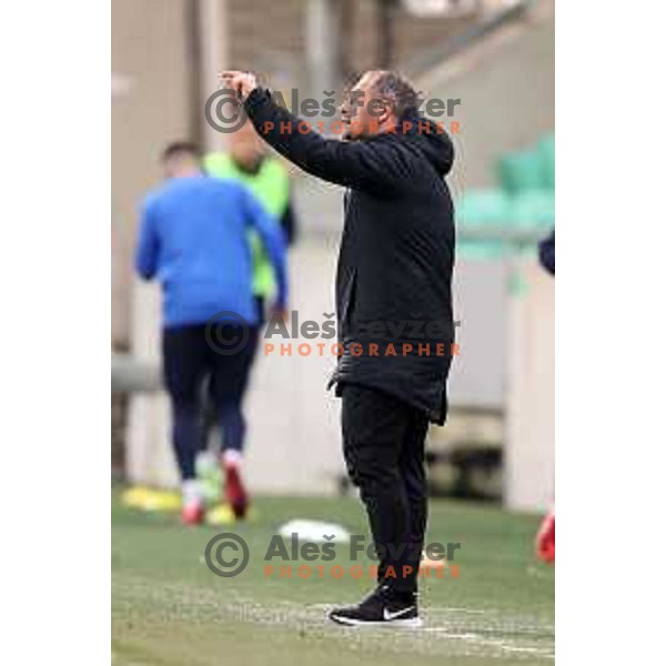 Goran Stankovic, head coach of Olimpija in action during Prva Liga Telekom Slovenije 2020-2021 football match between Olimpija and Celje in SRC Stozice, Ljubljana, Slovenia on March 7, 2021