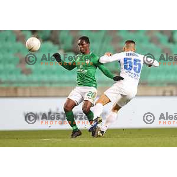 Eric Boakye in action during Prva Liga Telekom Slovenije 2020-2021 football match between Olimpija and Celje in SRC Stozice, Ljubljana, Slovenia on March 7, 2021