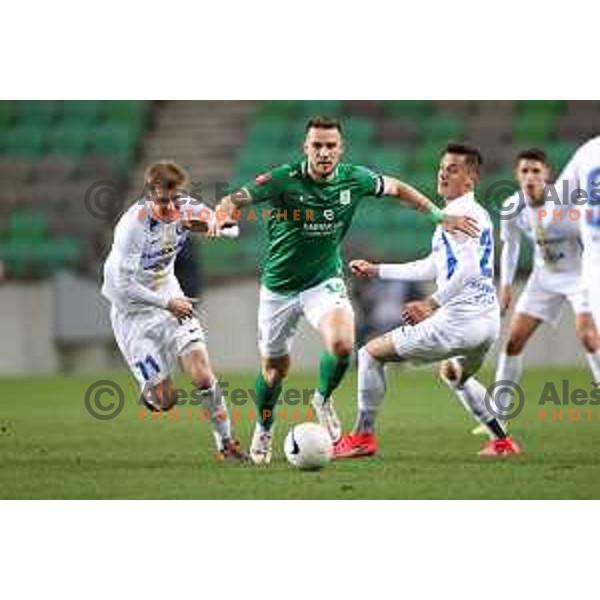 Timi Max Elsnik in action during Prva Liga Telekom Slovenije 2020-2021 football match between Olimpija and Celje in SRC Stozice, Ljubljana, Slovenia on March 7, 2021