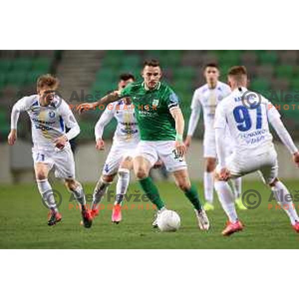 Timi Max Elsnik in action during Prva Liga Telekom Slovenije 2020-2021 football match between Olimpija and Celje in SRC Stozice, Ljubljana, Slovenia on March 7, 2021