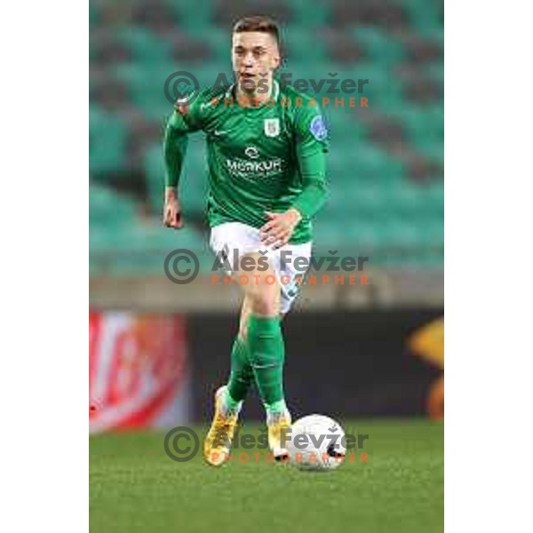 Enrik Ostrc of Olimpija in action during Prva Liga Telekom Slovenije 2020-2021 football match between Olimpija and Celje in SRC Stozice, Ljubljana, Slovenia on March 7, 2021