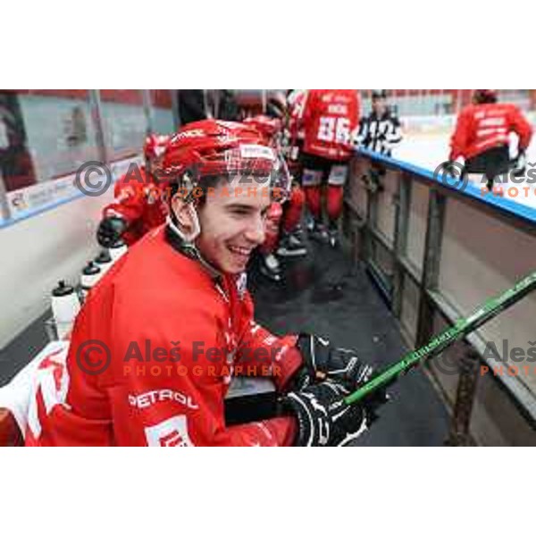 Erik Svetina during Alps league ice-hockey match between Acroni Jesenice and SZ Olimpija in Jesenice, Slovenia on March 9, 2021