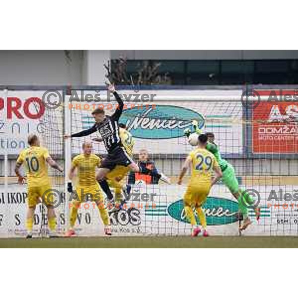Kevin Zizek in action during Prva Liga Telekom Slovenije 2020-2021 football match between Domzale and Mura in Domzale, Slovenia on March 10, 2021