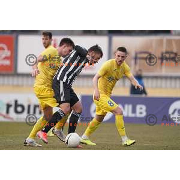 Amadej Marosa in action during Prva Liga Telekom Slovenije 2020-2021 football match between Domzale and Mura in Domzale, Slovenia on March 10, 2021