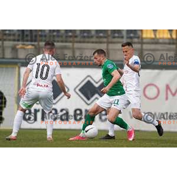 in action during Prva Liga Telekom Slovenije 2020-2021 football match between Tabor CB 24 and Olimpija in Sezana on March 11, 2021