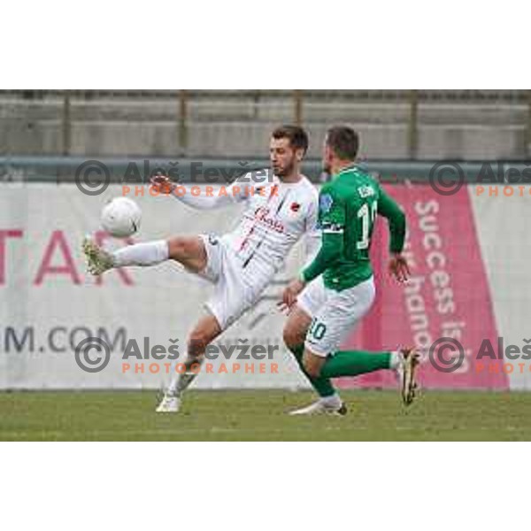 in action during Prva Liga Telekom Slovenije 2020-2021 football match between Tabor CB 24 and Olimpija in Sezana on March 11, 2021