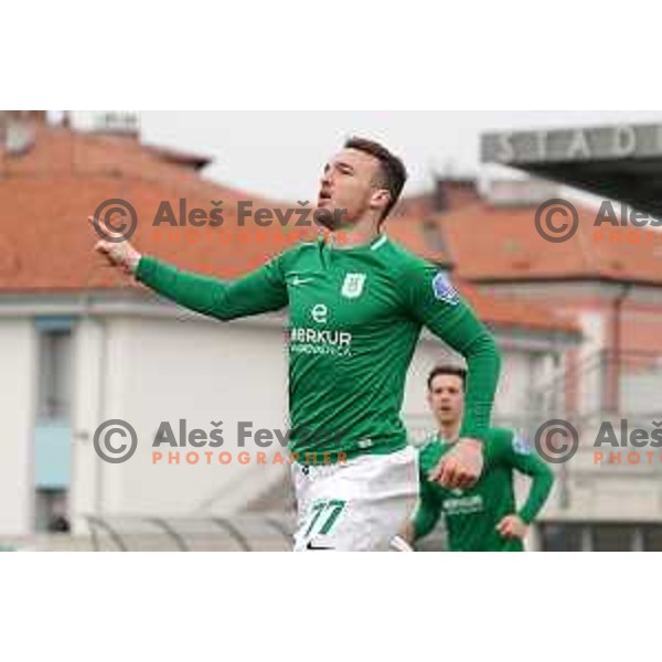 Djordje Ivanovic in action during Prva Liga Telekom Slovenije 2020-2021 football match between Tabor CB 24 and Olimpija in Sezana on March 11, 2021