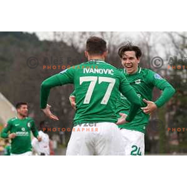 Djordje Ivanovic in action during Prva Liga Telekom Slovenije 2020-2021 football match between Tabor CB 24 and Olimpija in Sezana on March 11, 2021