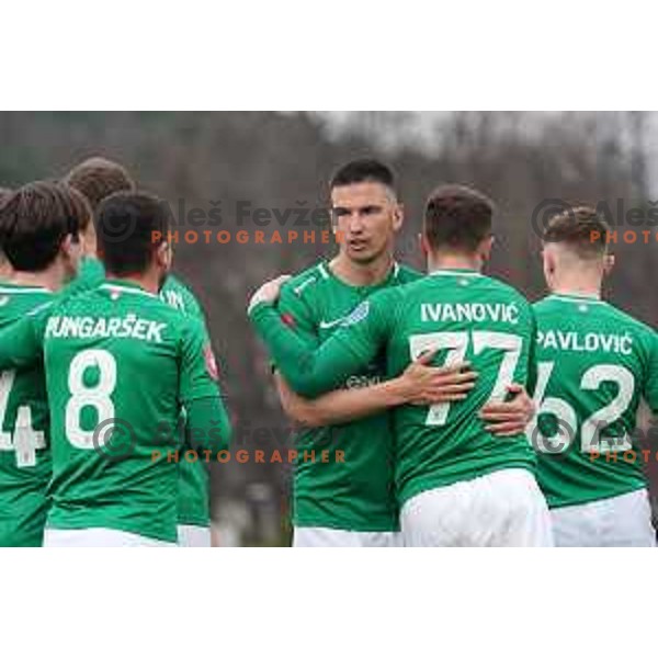 Djordje Ivanovic in action during Prva Liga Telekom Slovenije 2020-2021 football match between Tabor CB 24 and Olimpija in Sezana on March 11, 2021