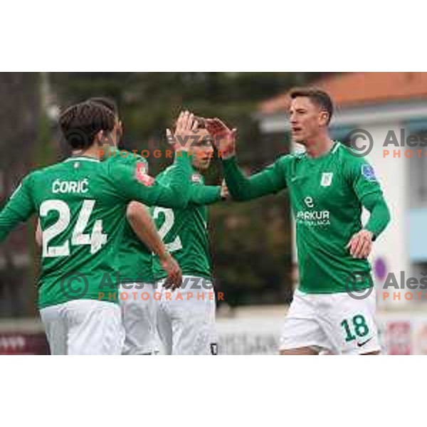 Ante Coric and Andres Vombergar during Prva Liga Telekom Slovenije 2020-2021 football match between Tabor CB 24 and Olimpija in Sezana on March 11, 2021