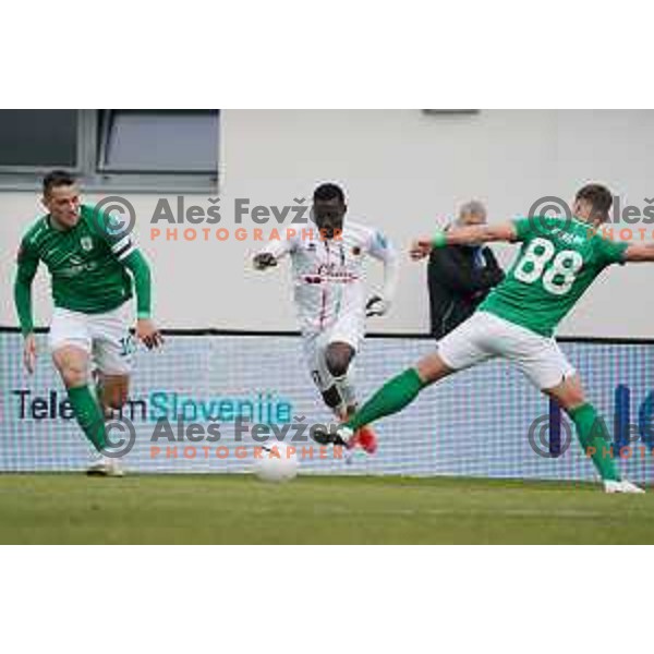 Timi Max Elsnik in action during Prva Liga Telekom Slovenije 2020-2021 football match between Tabor CB 24 and Olimpija in Sezana on March 11, 2021