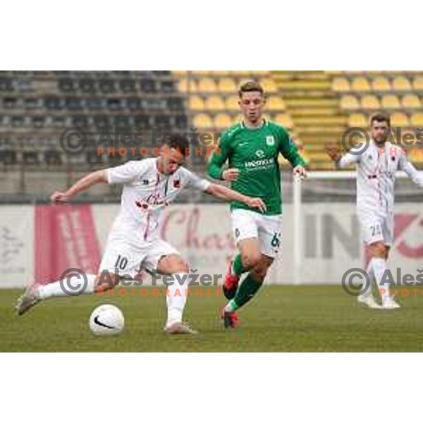 in action during Prva Liga Telekom Slovenije 2020-2021 football match between Tabor CB 24 and Olimpija in Sezana on March 11, 2021