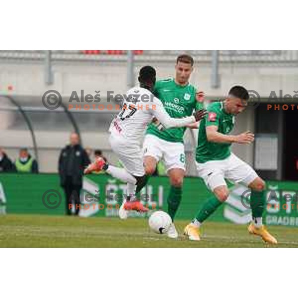 in action during Prva Liga Telekom Slovenije 2020-2021 football match between Tabor CB 24 and Olimpija in Sezana on March 11, 2021