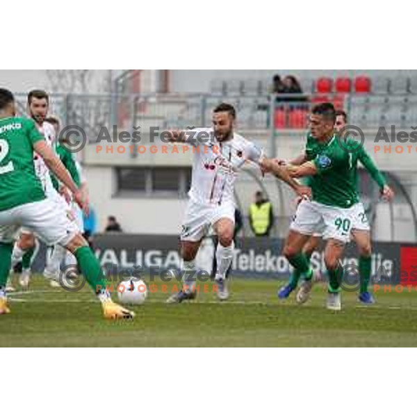 in action during Prva Liga Telekom Slovenije 2020-2021 football match between Tabor CB 24 and Olimpija in Sezana on March 11, 2021