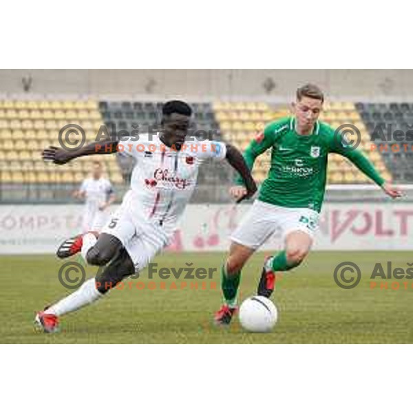 in action during Prva Liga Telekom Slovenije 2020-2021 football match between Tabor CB 24 and Olimpija in Sezana on March 11, 2021