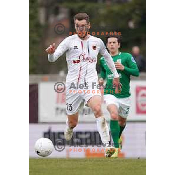 in action during Prva Liga Telekom Slovenije 2020-2021 football match between Tabor CB 24 and Olimpija in Sezana on March 11, 2021
