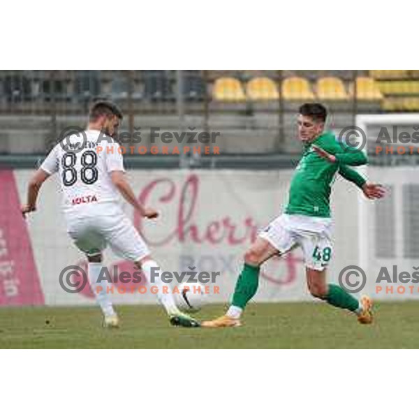 in action during Prva Liga Telekom Slovenije 2020-2021 football match between Tabor CB 24 and Olimpija in Sezana on March 11, 2021