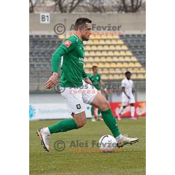Timi Max Elsnik in action during Prva Liga Telekom Slovenije 2020-2021 football match between Tabor CB 24 and Olimpija in Sezana on March 11, 2021