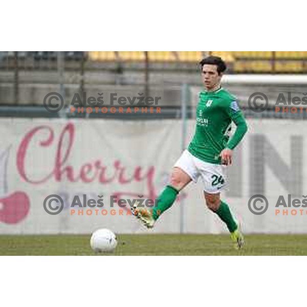 in action during Prva Liga Telekom Slovenije 2020-2021 football match between Tabor CB 24 and Olimpija in Sezana on March 11, 2021