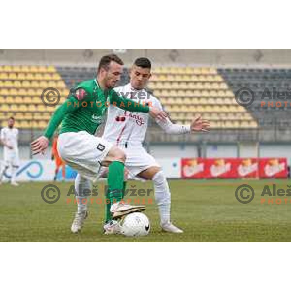 Djordje Ivanovic in action during Prva Liga Telekom Slovenije 2020-2021 football match between Tabor CB 24 and Olimpija in Sezana on March 11, 2021