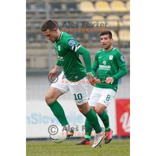 Timi Max Elsnik in action during Prva Liga Telekom Slovenije 2020-2021 football match between Tabor CB 24 and Olimpija in Sezana on March 11, 2021