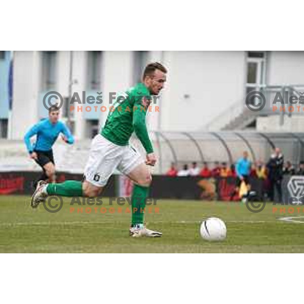 Djordje Ivanovic in action during Prva Liga Telekom Slovenije 2020-2021 football match between Tabor CB 24 and Olimpija in Sezana on March 11, 2021