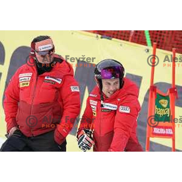 Course inspection before first run of AUDI FIS World Cup Giant Slalom for Vitranc Cup in Kranjska gora, Slovenia on March 13, 2021