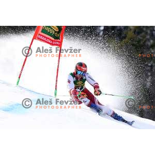 racing in the first run of AUDI FIS World Cup Giant Slalom for Vitranc Cup in Kranjska gora, Slovenia on March 13, 2021