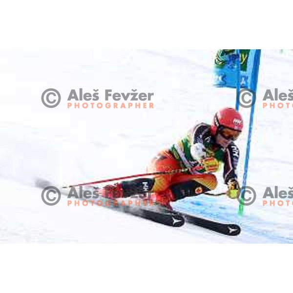 Erik Read racing in the first run of AUDI FIS World Cup Giant Slalom for Vitranc Cup in Kranjska gora, Slovenia on March 13, 2021