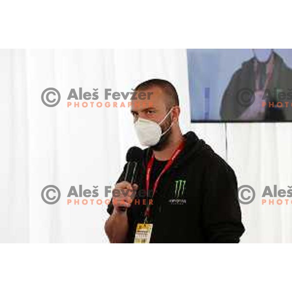 Marko Polak in press centre of AUDI FIS World Cup Giant Slalom for Vitranc Cup in Kranjska gora, Slovenia on March 13, 2021