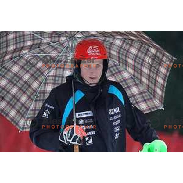 Stefan Hadalin during course inspection before first run of AUDI FIS World Cup Slalom for 60.Vitranc Cup in Kranjska gora, Slovenia on March 14, 2021