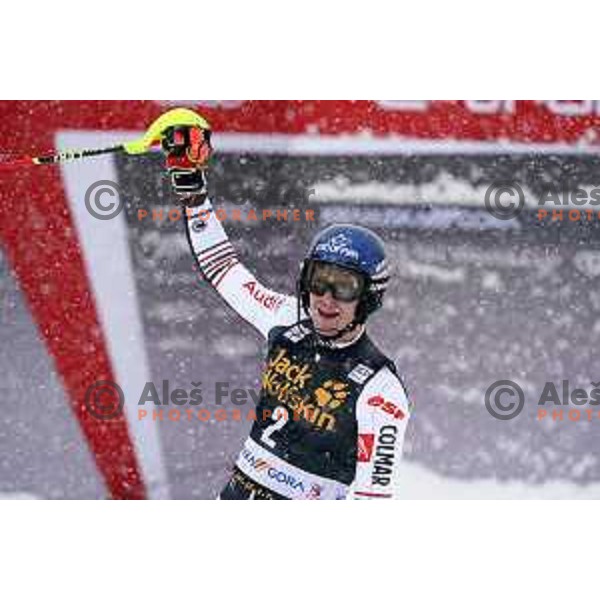 Clement Noel, winner of AUDI FIS World Cup Slalom for 60.Vitranc Cup in Kranjska gora, Slovenia on March 14, 2021
