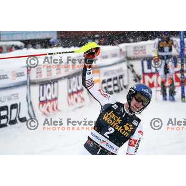 Clement Noel, winner of AUDI FIS World Cup Slalom for 60.Vitranc Cup in Kranjska gora, Slovenia on March 14, 2021
