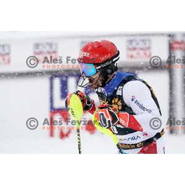 Loic Meillard at AUDI FIS World Cup Slalom for 60.Vitranc Cup in Kranjska gora, Slovenia on March 14, 2021