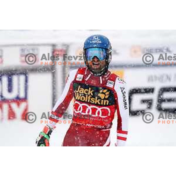Marco Schwarz at AUDI FIS World Cup Slalom for 60.Vitranc Cup in Kranjska gora, Slovenia on March 14, 2021