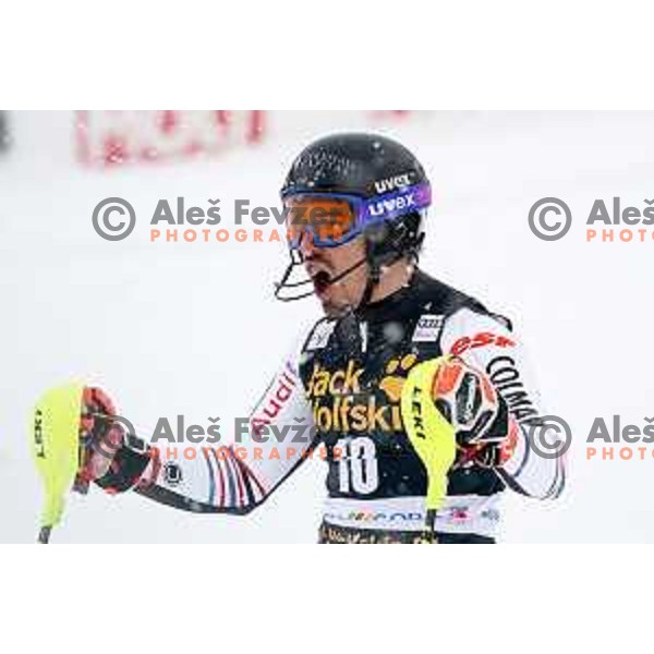 Victor Muffat- Jeandet at AUDI FIS World Cup Slalom for 60.Vitranc Cup in Kranjska gora, Slovenia on March 14, 2021