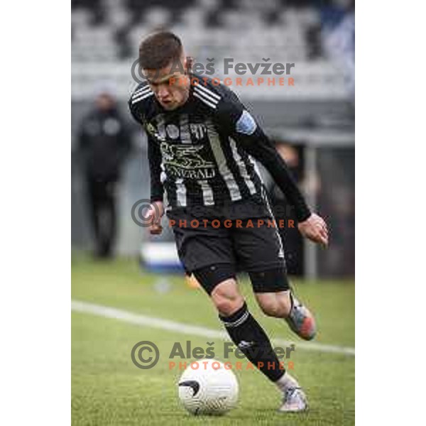 Luka Bobicanec in action during Prva liga Telekom Slovenije football match between Mura and Maribor in Fazanerija, Murska Sobota, Slovenia on March 14, 2021