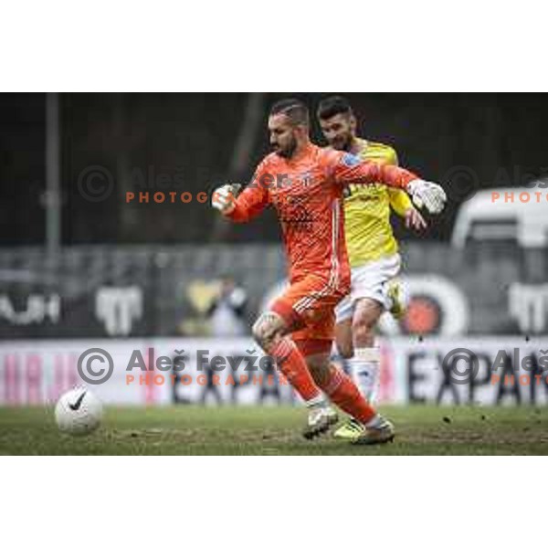 Matko Obradovic in action during Prva liga Telekom Slovenije football match between Mura and Maribor in Fazanerija, Murska Sobota, Slovenia on March 14, 2021