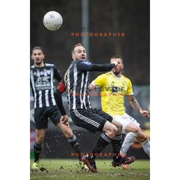 Matic Marusko in action during Prva liga Telekom Slovenije football match between Mura and Maribor in Fazanerija, Murska Sobota, Slovenia on March 14, 2021