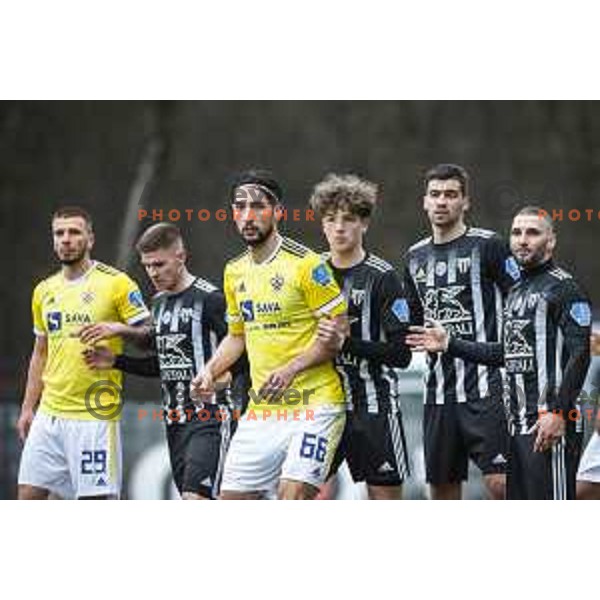 Ilija Martinovic, Kai Cipot, Jan Gorenc, Nino Kouter in action during Prva liga Telekom Slovenije football match between Mura and Maribor in Fazanerija, Murska Sobota, Slovenia on March 14, 2021