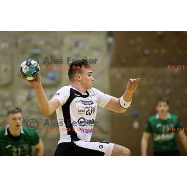Uros Milicevic during 1.NLB league match between Riko Ribnica and Celje Pivovarna Lasko in Ribnica on on March 20, 2021