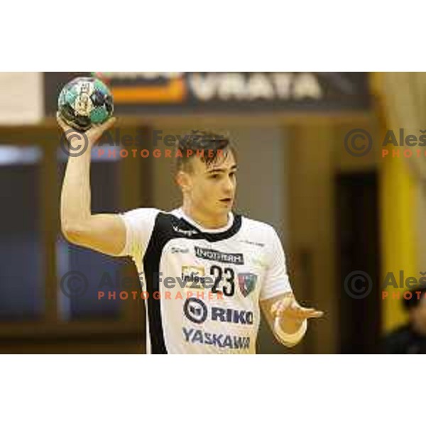 Uros Milicevic during 1.NLB league match between Riko Ribnica and Celje Pivovarna Lasko in Ribnica on on March 20, 2021