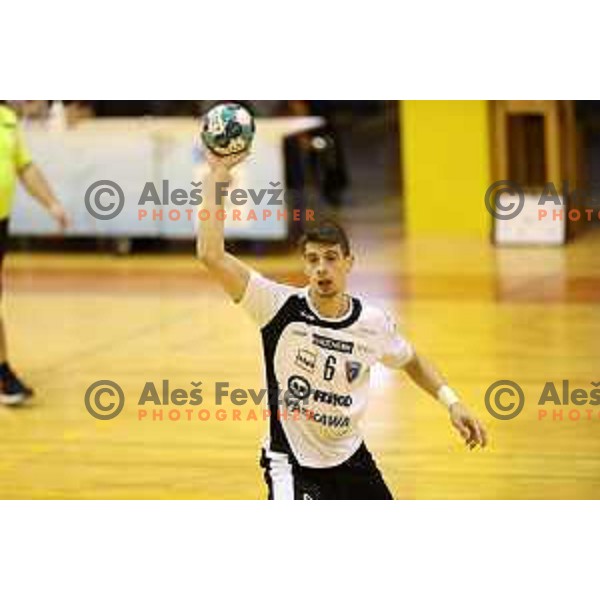 Gasper Horvat during 1.NLB league match between Riko Ribnica and Celje Pivovarna Lasko in Ribnica on on March 20, 2021
