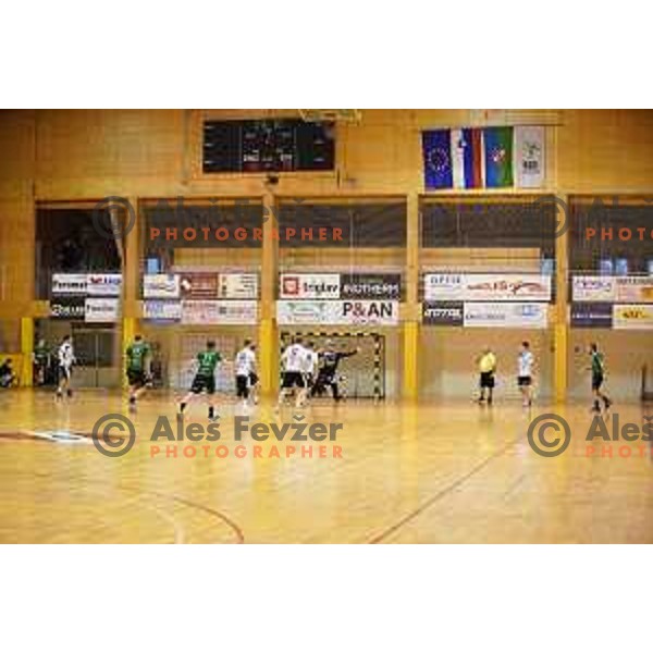 Action during 1.NLB league match between Riko Ribnica and Celje Pivovarna Lasko in Ribnica on on March 20, 2021