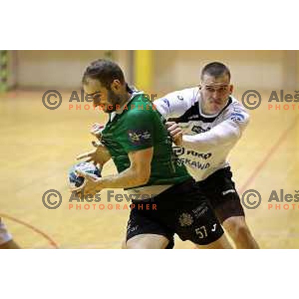Patrik Leban during 1.NLB league match between Riko Ribnica and Celje Pivovarna Lasko in Ribnica on on March 20, 2021
