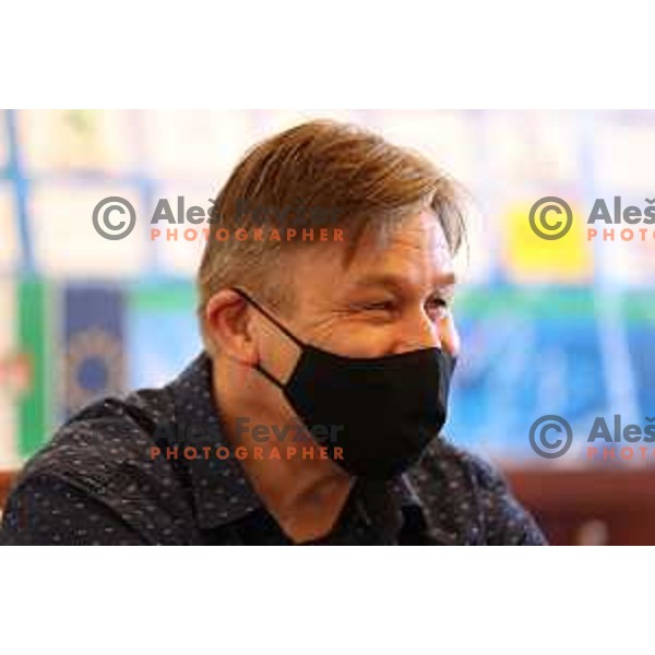 Raimo Summanen during press conference of HK SZ Olimpija in Hala Tivoli, Ljubljana on March 24, 2021