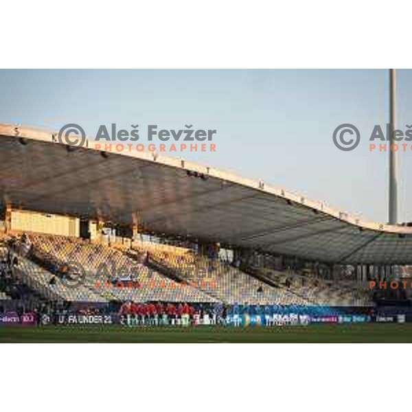 Spain and Slovenia starting eleven prior to U21 UEFA European Championship 2021 football match between Slovenia and Spain in Ljudski vrt, Maribor, Slovenia on March 24, 2021