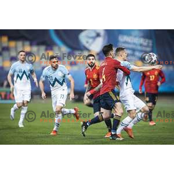 in action during U21 UEFA European Championship 2021 football match between Slovenia and Spain in Ljudski vrt, Maribor, Slovenia on March 24, 2021