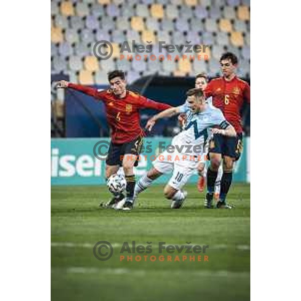 Timi Max Elsnik in action during U21 UEFA European Championship 2021 football match between Slovenia and Spain in Ljudski vrt, Maribor, Slovenia on March 24, 2021